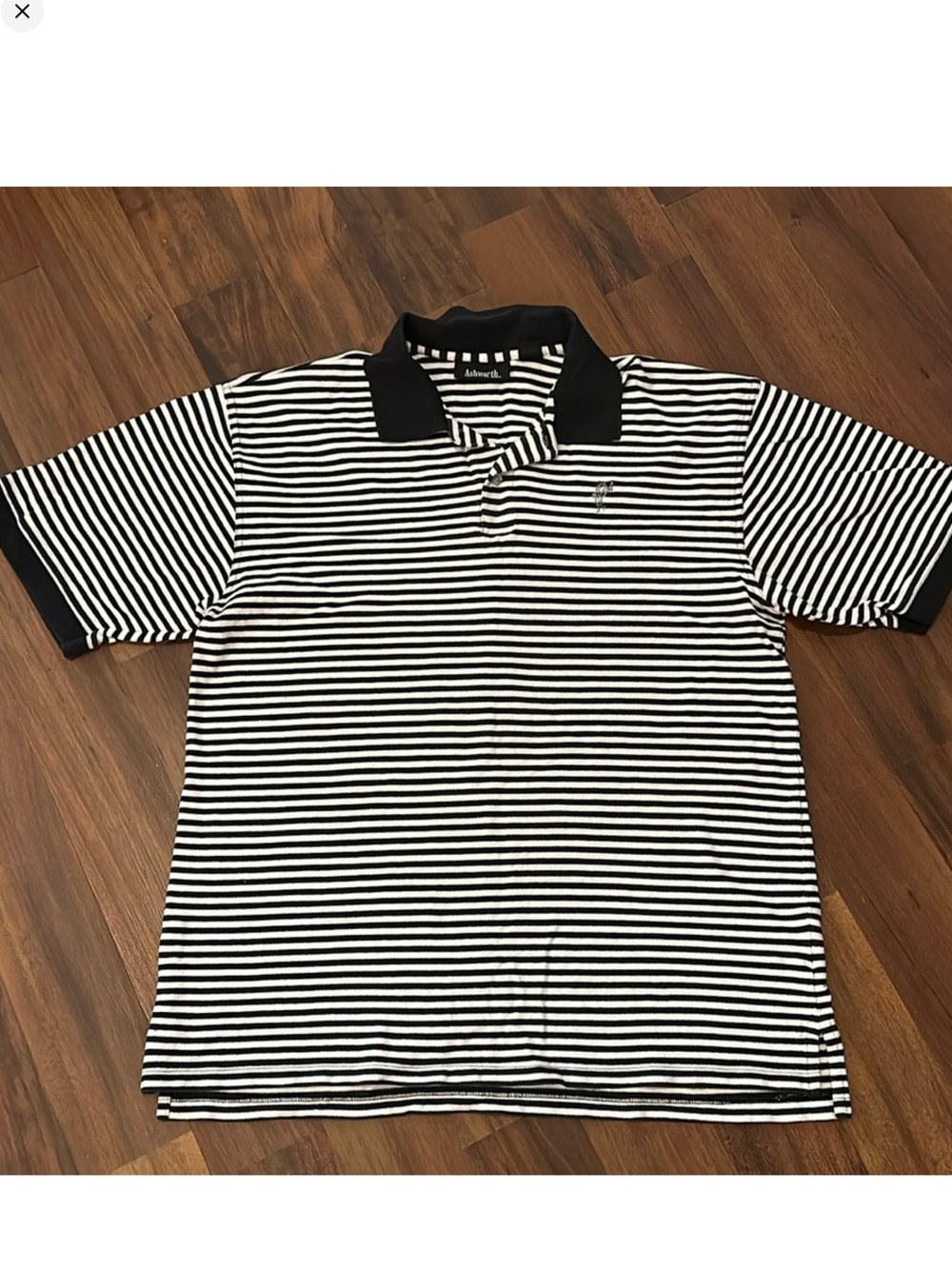 Ashworth Dark Navy Striped Polo